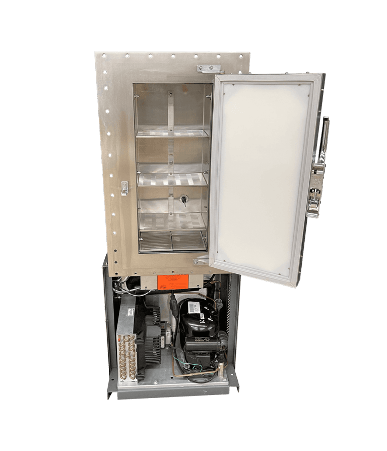 freezer CS-40+ with door open off glove box system