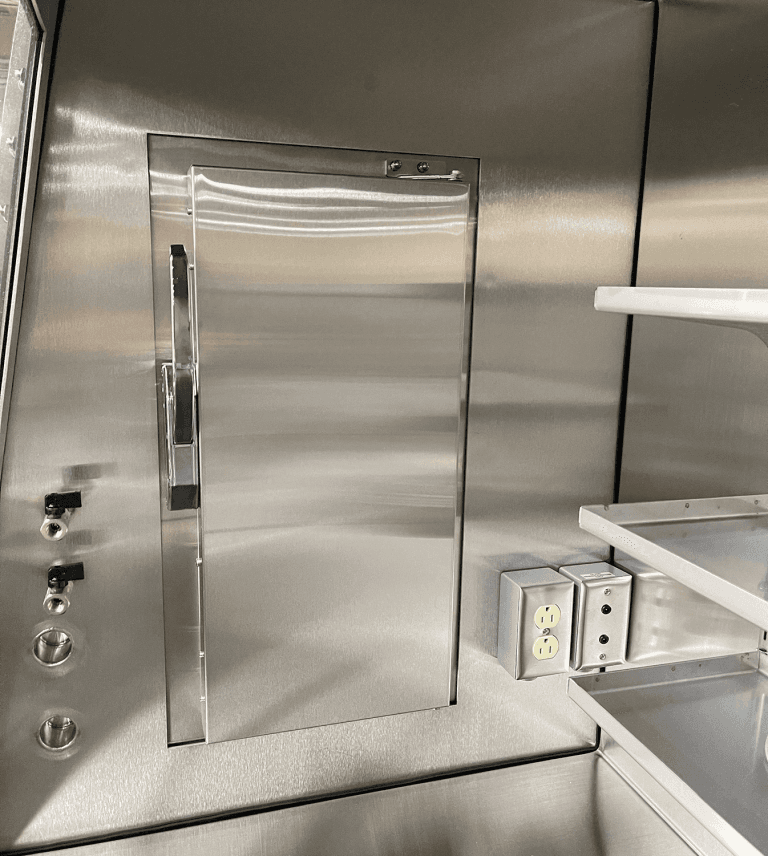 freezer on glove box door closed